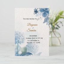 Élégante invitation de mariage à l'aquarelle flora