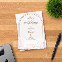 Élégante invitation de mariage à l'arche florale s