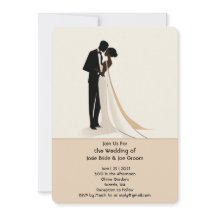 Élégante invitation de mariage afro-américaine