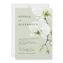 Élégante invitation de mariage aux orchidées aquar