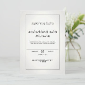 Elégante invitation de mariage avec blanc