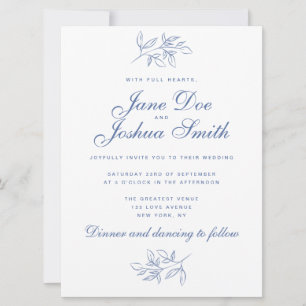 Elégante invitation de mariage avec verdure