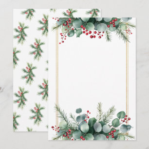 Élégante invitation de mariage botanique hivernal