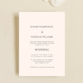 élégante invitation de mariage classique minimalis