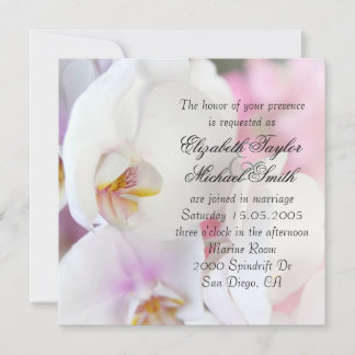 Elégante invitation de mariage d'orchidée blanche
