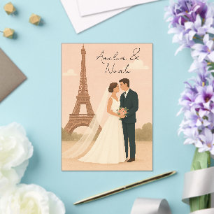 Élégante invitation de mariage en acrylique Paris