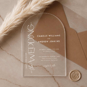 Élégante invitation de mariage en acrylique transp
