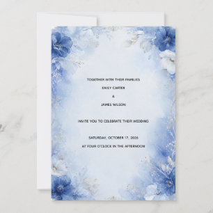 Élégante invitation de mariage florale aquarelle b