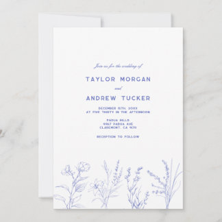 Élégante invitation de mariage florale aux fleurs 