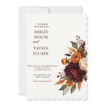 Élégante invitation de mariage florale d'automne