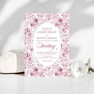 Élégante invitation de mariage Florale Toile de Jo