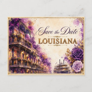 Élégante invitation de mariage Louisiana Save the