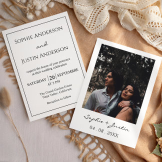 Élégante invitation de mariage moderne minimaliste