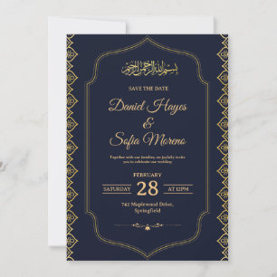 Élégante invitation de mariage musulman islamique