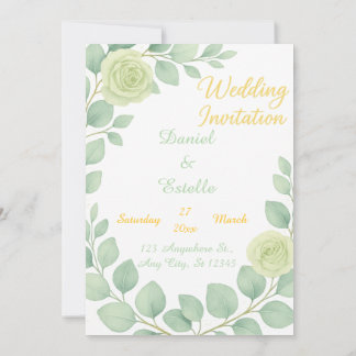 Elégante invitation de mariage personnalisée avec 