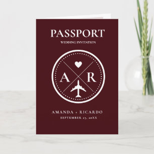 Élégante Invitation de Mariage Photo de Passeport 