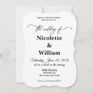 Élégante invitation de mariage propre