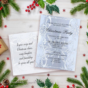 Élégante Invitation de Noël en cristal d'argent