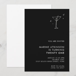 Elégante invitation moderne 21e anniversaire