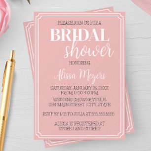 Élégante invitation officielle à la douche nuptial
