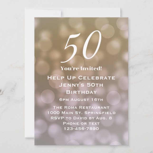 Élégante invitation pour son 50e anniversaire (Devant)