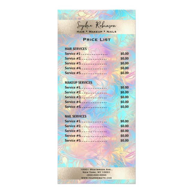 Elegante Iridescent and Pearl Foil Werbekarte (Vorne)