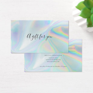 Elegante Iridescent Blue Holographic Gift Card