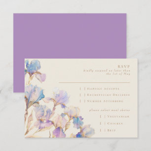Elegante Iris-Blume RSVP Karte