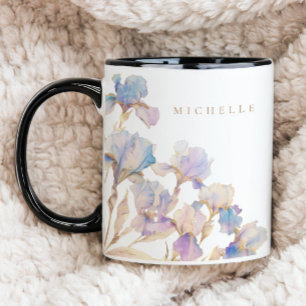 Elegante Iris Personalisierte Blumen Tasse