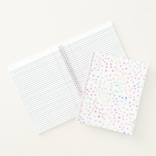 Elegante irisierende Glitterpunkte Weiß Design Notizbuch