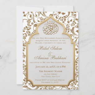 Elegante Islamische Hochzeit Einladung