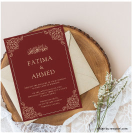 Elegante islamische Hochzeit in Burgund Einladung