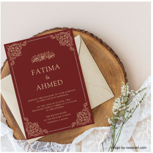 Elegante islamische Hochzeit in Burgund Einladung