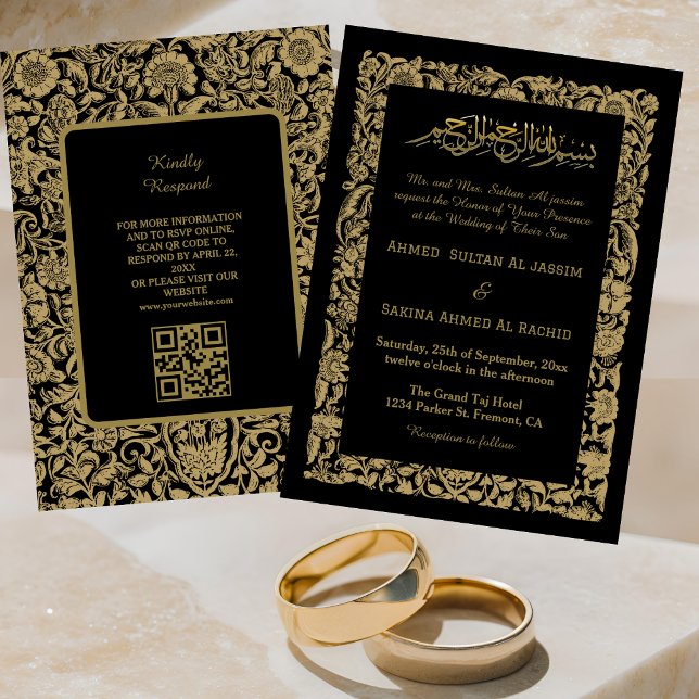 Elegante Islamische Hochzeit Nikah mit QR-Code Einladung (Von Creator hochgeladen)