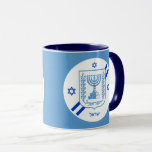 Elegante israelische Tasse & israelische Flagge /<br><div class="desc">Tee / Kaffeemugs: Elegante israelische Mode & israelische Flagge mit hebräischem personalisierten Text / Name - Liebe mein Land, Bürogeschenke, Hochzeiten, Geburtstage, Ferien, Patrioten / Sportfans</div>