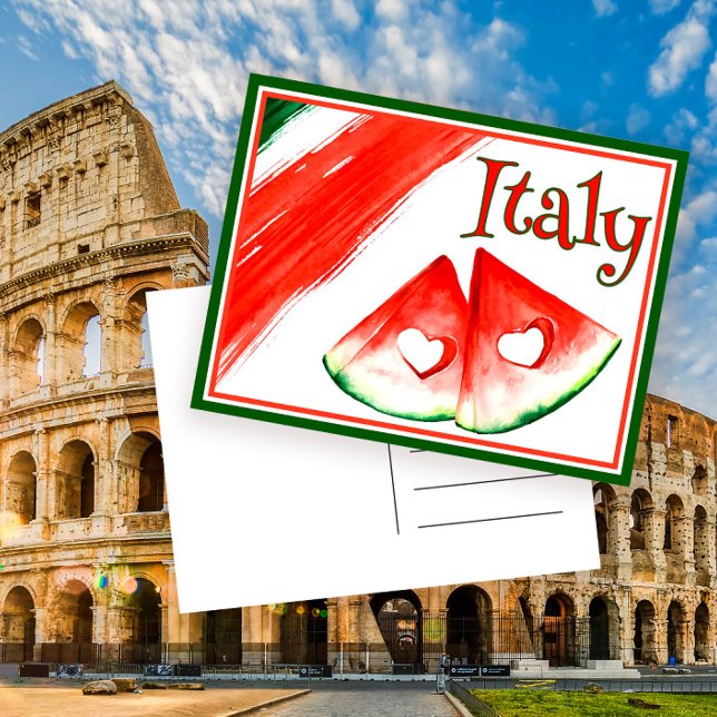 Elegante Italien Watercolor Melon Reisen Postkarte (Von Creator hochgeladen)