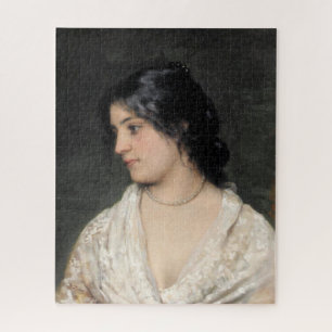 Elegante italienische Dame mit Perlenkette