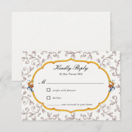 Elegante italienische Hochzeitskarte RSVP Karte