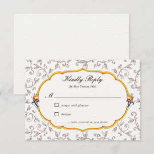 Elegante italienische Hochzeitskarte RSVP Karte