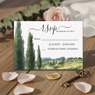 Elegante italienische Landschaft Hochzeit-RSVP-Kar RSVP Karte