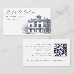 Elegante italienische Villa-Illustration Hochzeits Begleitkarte