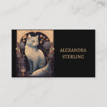 Elegante Ivory Art Nouveau Feline Personalisiert