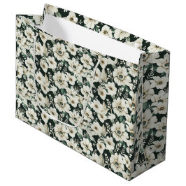 Elegante Ivory-Blume Große Geschenktüte