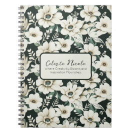 Elegante Ivory-Blume Notizblock