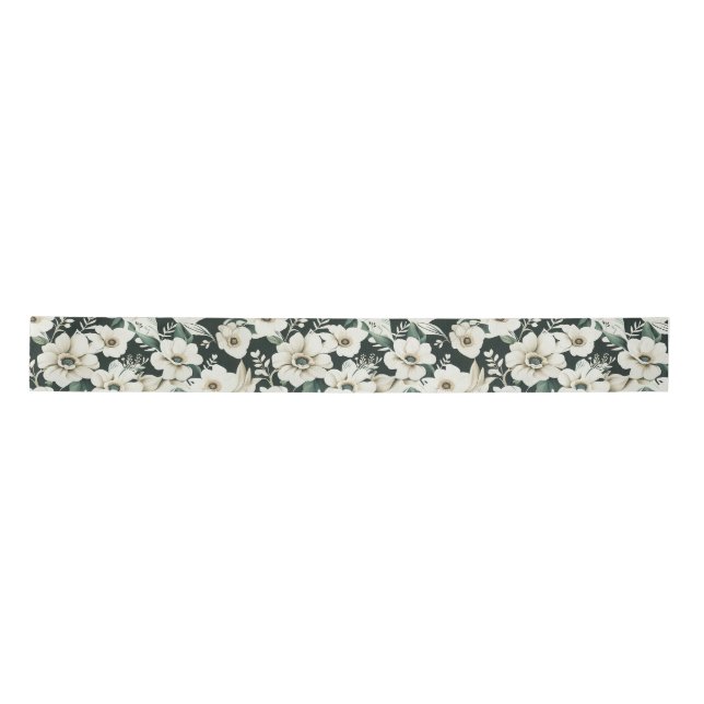 Elegante Ivory-Blume Satinband (Vorderseite)
