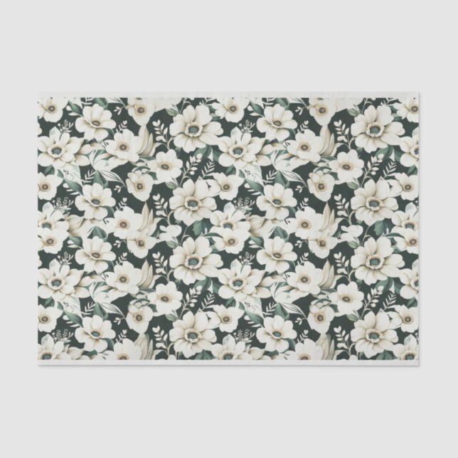 Elegante Ivory-Blume Seidenpapier (Vorderseite)