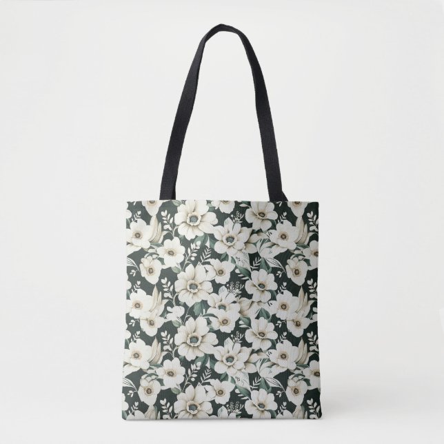 Elegante Ivory-Blume Tasche (Vorderseite)