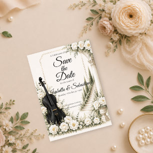 Elegante Ivory-Cello-Romanze Hochzeit Save The Date