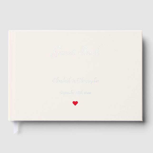 Elegante Ivory Color Silver Weddings Jubiläum Gästebuch (Vorderseite)
