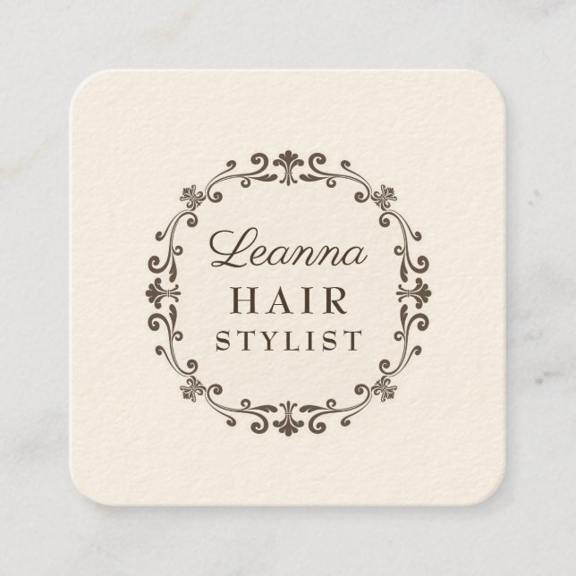 Elegante Ivory Cream Hair Stylist Termine Karten (Vorderseite)